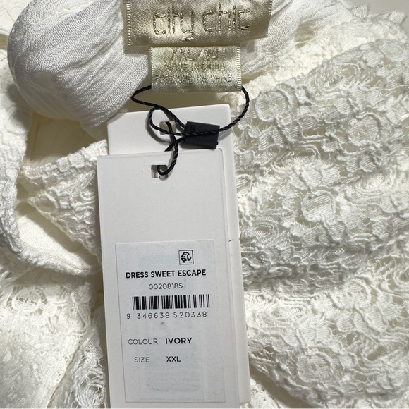 City Chic Sweet Escape Dress In Ivory Size 24 - Picture 8 of 10